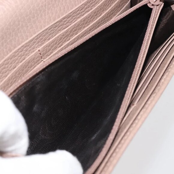 GUCCI GG Marmont Long Wallet Leather Light Brown 456116 Auth 142697 - Picture 12 of 16